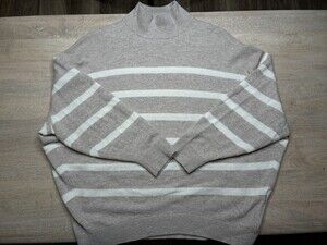 Hatch The Estella Cashmere Turtleneck Cream White Striped Size 1 or Small